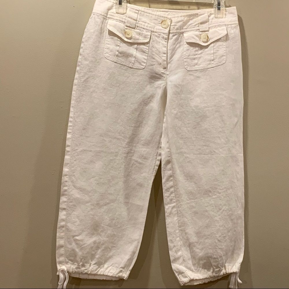 NWOT Michael Kors Cream Linen Capris 6